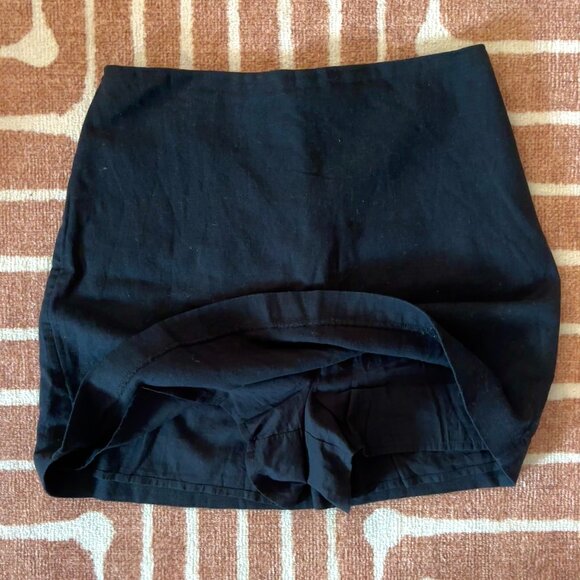 NWT Abercrombie Linen-Blend Mini Skort, Black, Size XS - Picture 4 of 6